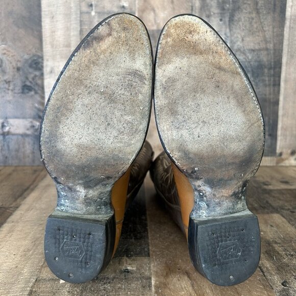 Tony Lama Vintage Gold Label Western Cowboy Boots Mens 9 D - Picture 4 of 12
